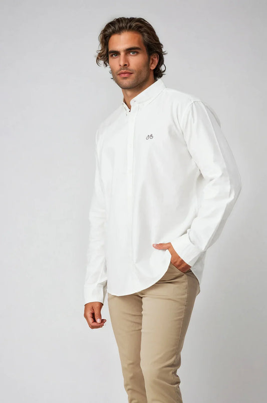 White Long Sleeve Oxford Shirt