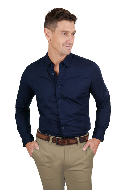 Navy Linen Shirt