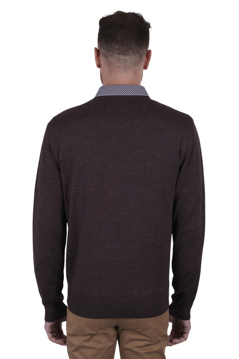 Fine Marino Wool Pullover Chestnut