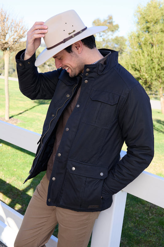 Navy Oilskin Jacket