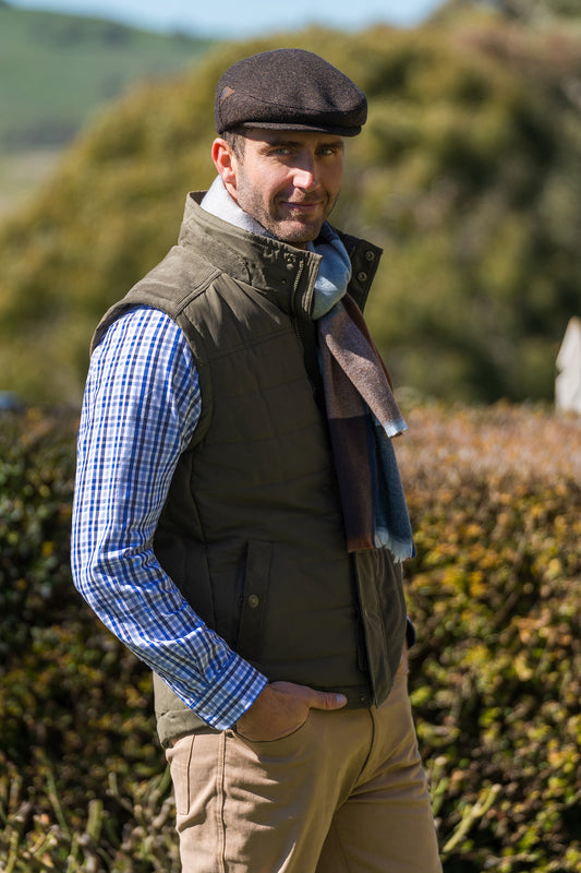 Dark Tan Wool Driving Cap