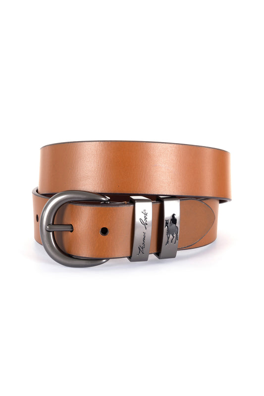 Tan Gunmetal Belt