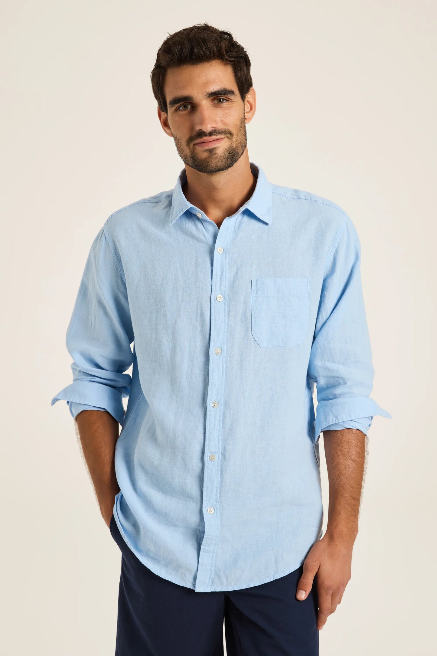 Sky Long Sleeve Linen Shirt