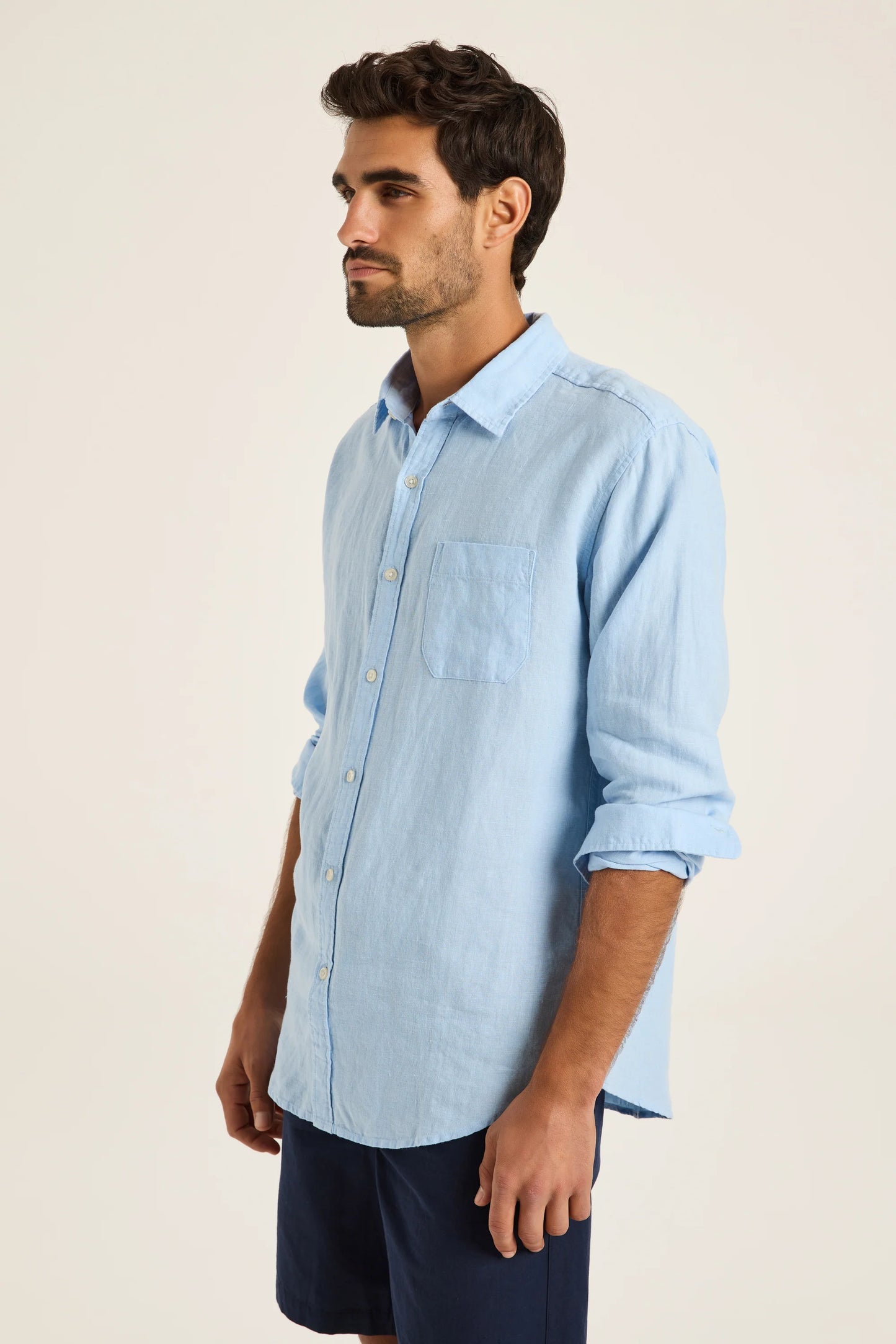 Sky Long Sleeve Linen Shirt