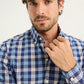Indigo Check Cotton Shirt