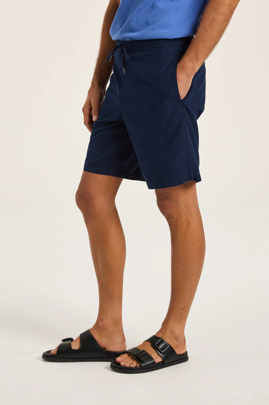 Navy Linen Shorts