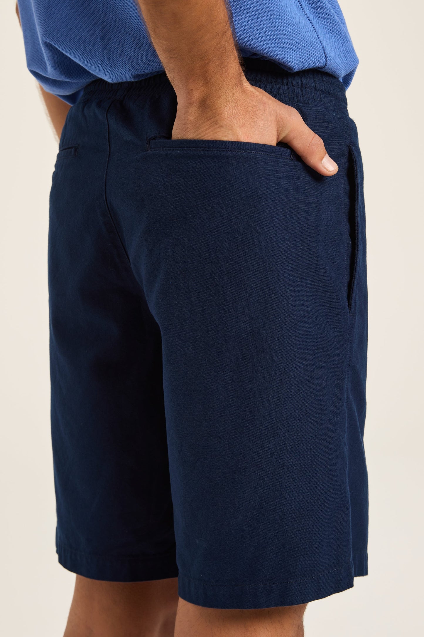 Navy Linen Shorts