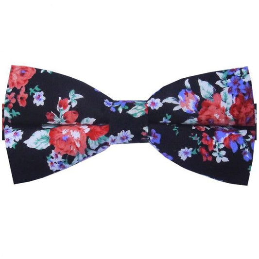 Black Floral Bow Tie