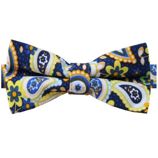 Blue Yellow Bow Tie