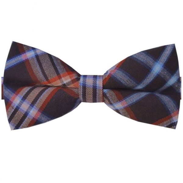 Vintage Brown Plaid Bow