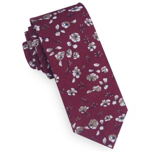 Burgundy Floral Tie