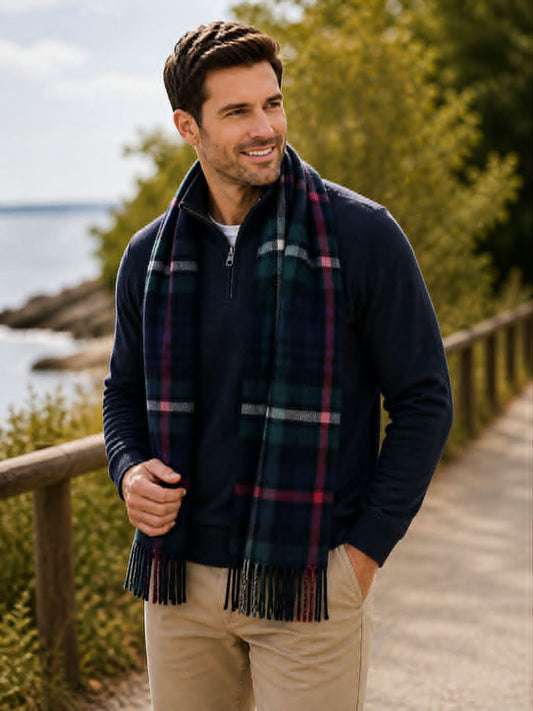 Mackenzie - Scottish Tartan Lambs Wool Wide Scarf