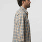 Brown Navy Half Placket Double Pocket Shirt