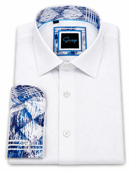 White Swirl Long Sleeve Shirt