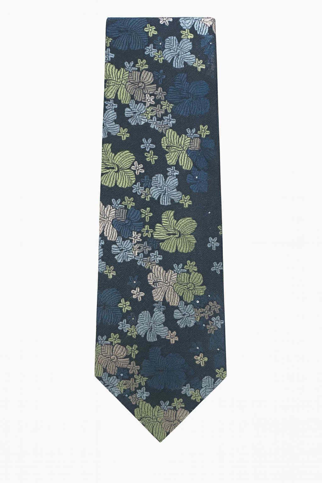 Lime Green and Blue Silk Tie