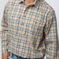 Brown Navy Half Placket Double Pocket Shirt