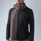 100% Lambswool Chocolate Hounds Tooth Scarf