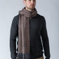 100% Lambswool Chocolate Hounds Tooth Scarf