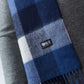 100% Lambswool Blue Plaid Scarf