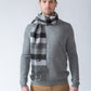 100% Lambswool Charcoal Plaid Scarf