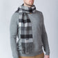 100% Lambswool Charcoal Plaid Scarf