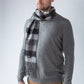100% Lambswool Charcoal Plaid Scarf