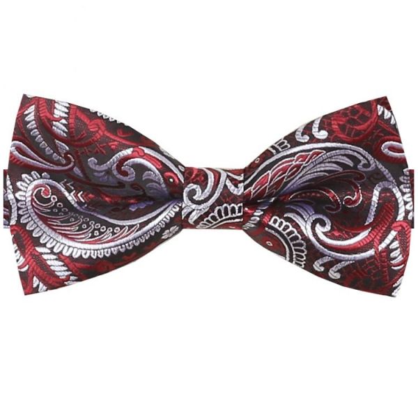 Red Paisley Bow Tie