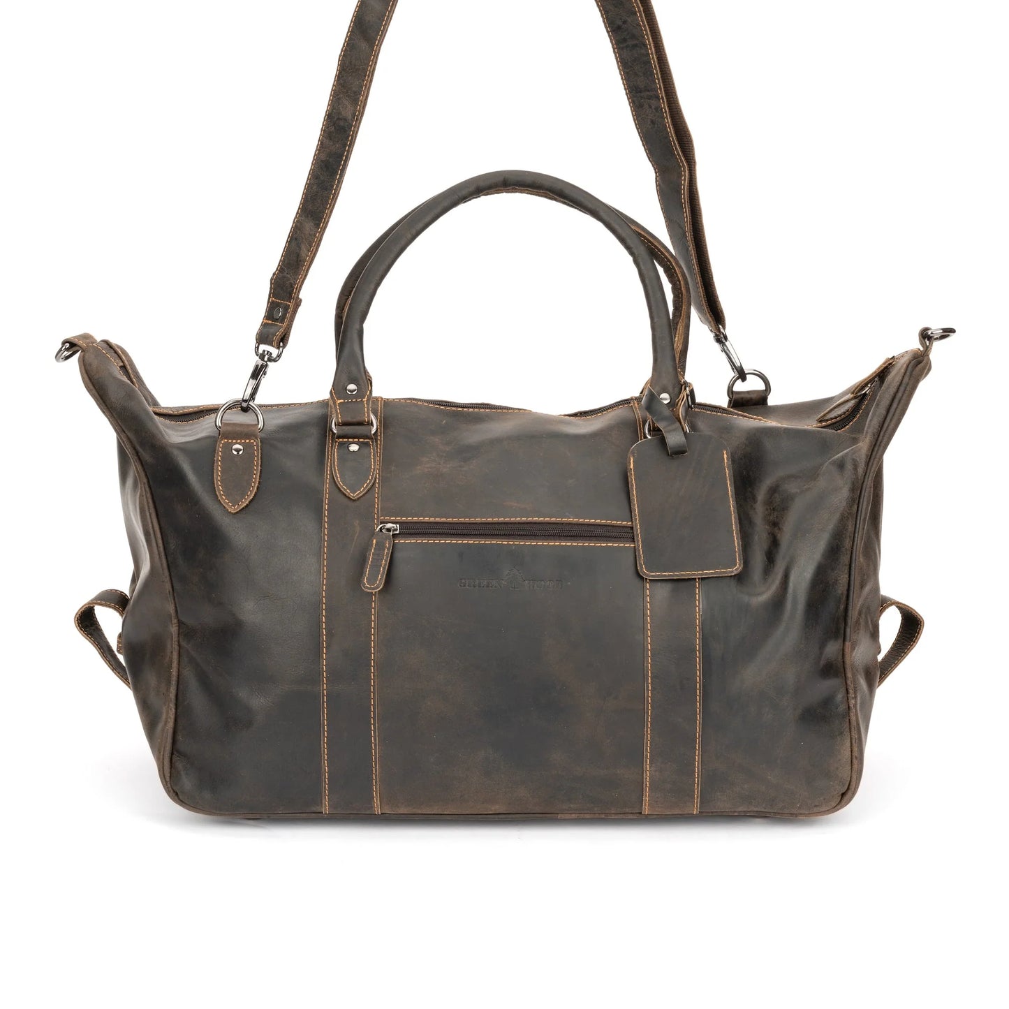 100% Leather Overnight Bag Brown