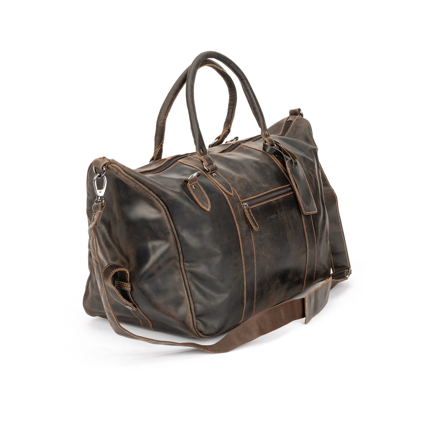 100% Leather Overnight Bag Brown