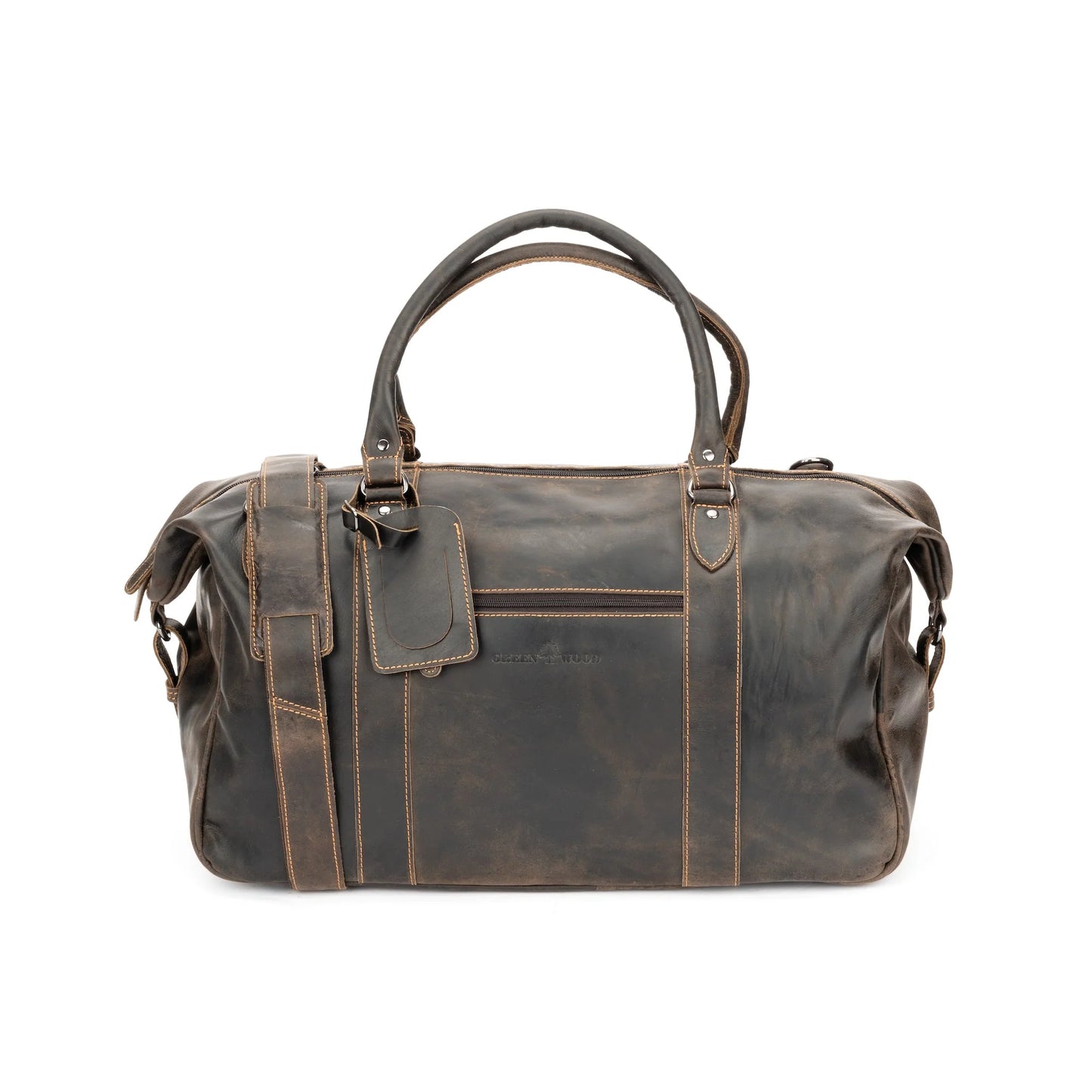 100% Leather Overnight Bag Brown