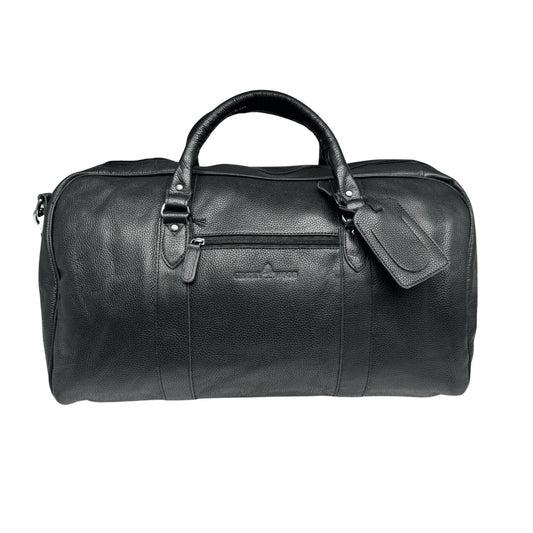 100% Leather Duffel Bag - Black