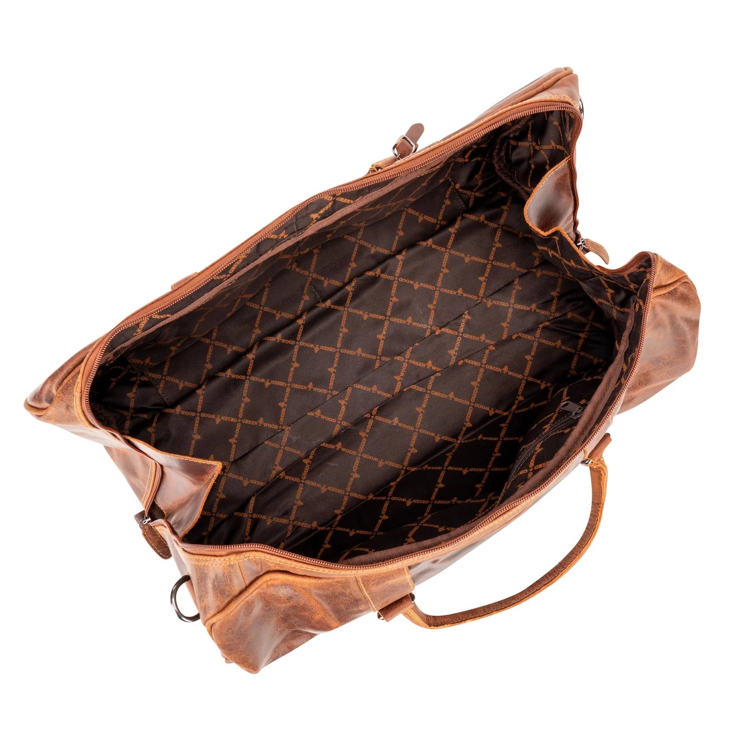 100% Leather Weekender Brown Bag