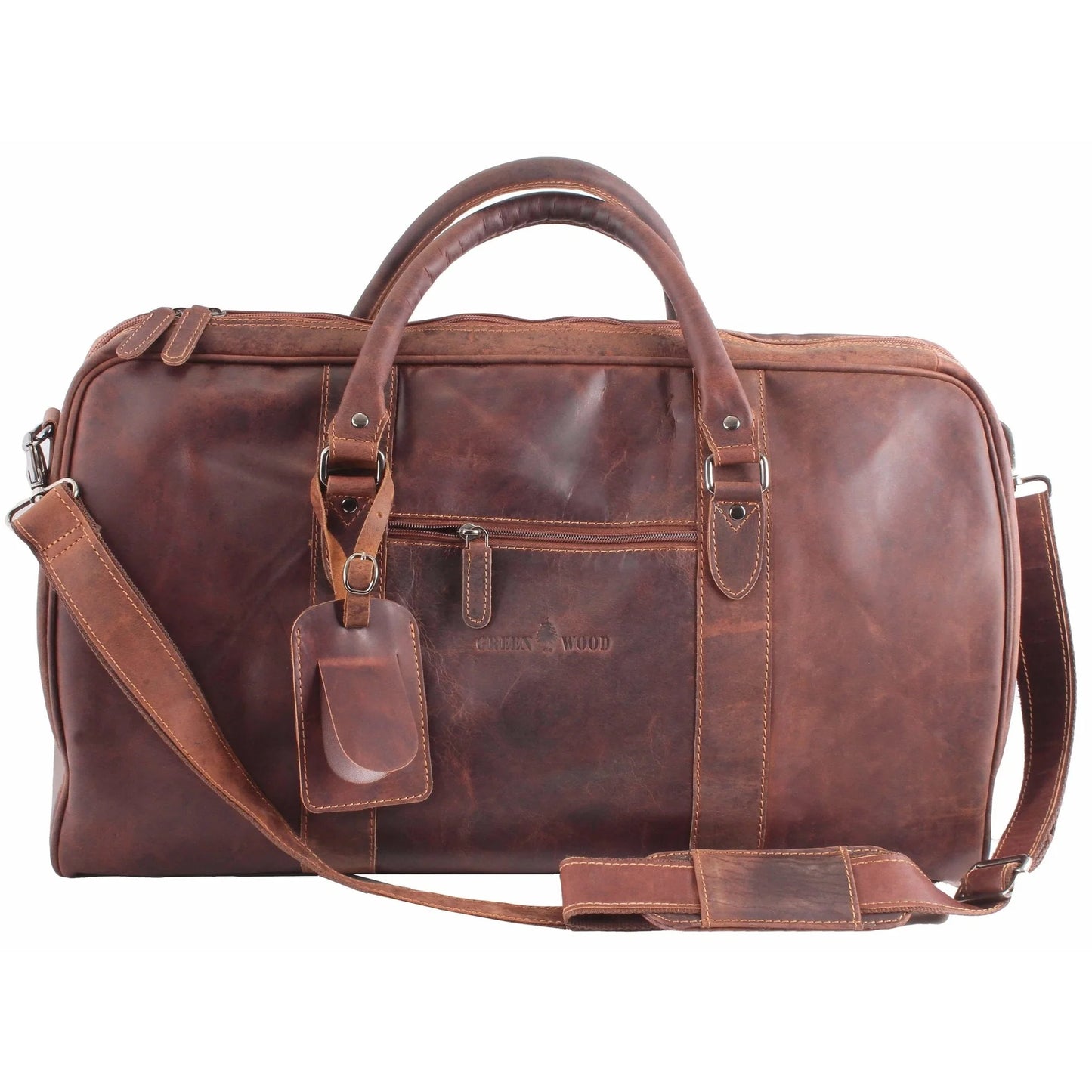 100% Leather Weekender Brown Bag